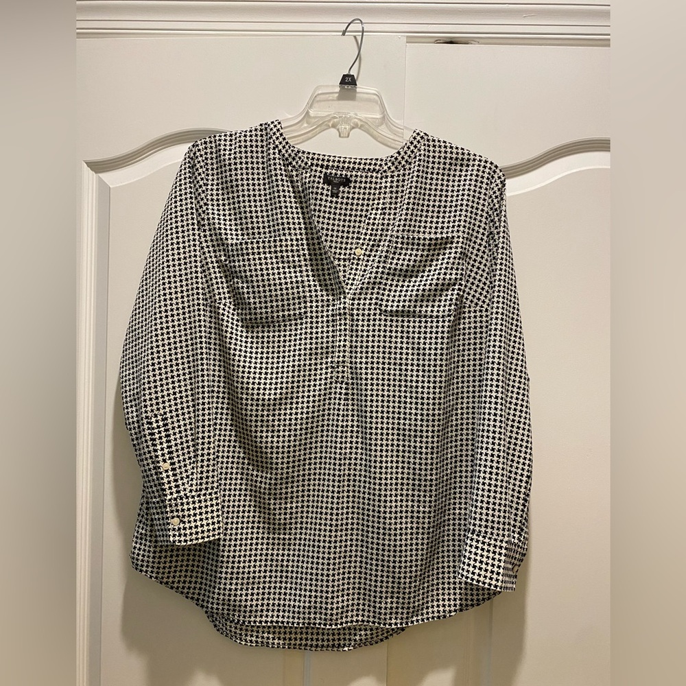 Talbots houndstooth blouse size 1X